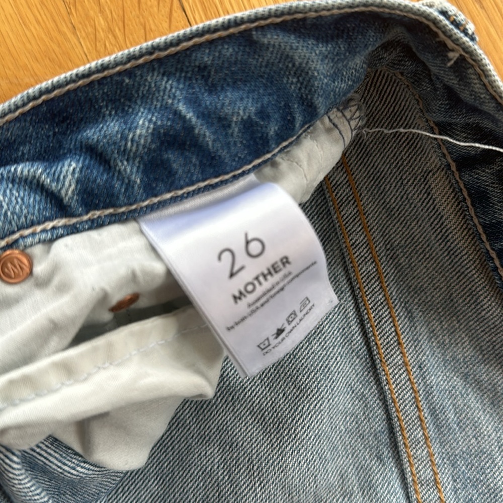 MOTHER Light Blue Straight Leg Jeans - Picture 4 of 9